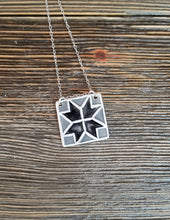 Load image into Gallery viewer, Barn Quilt Block Necklace - Black
