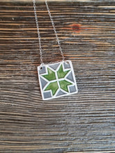 Load image into Gallery viewer, Barn Quilt Block Necklace - Green
