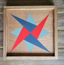 Load image into Gallery viewer, handmade star barn quilt with stain and paint