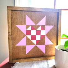 Load image into Gallery viewer, handmade Valentine barn quilt with stain and paint