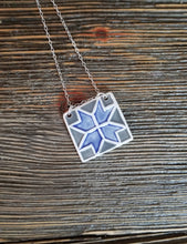 Load image into Gallery viewer, Barn Quilt Block Necklace - Dark Blue