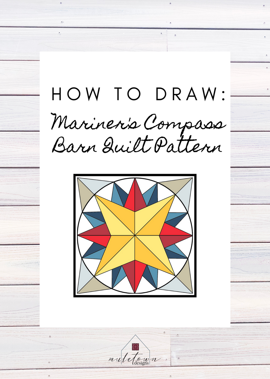 Mariner's Compass Pattern Instructions - DIGITAL DOWNLOAD